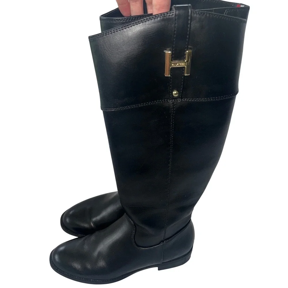 Tommy Hilfiger Black Riding Boots Size 7 1/2